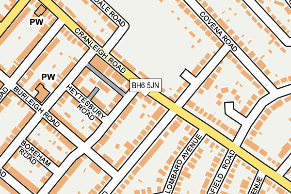 BH6 5JN map - OS OpenMap – Local (Ordnance Survey)