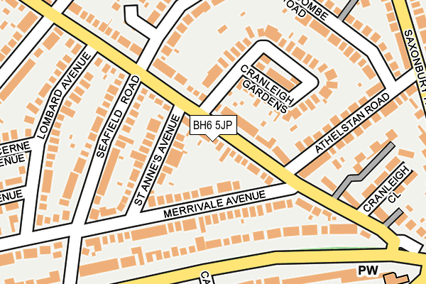 BH6 5JP map - OS OpenMap – Local (Ordnance Survey)