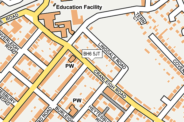 BH6 5JT map - OS OpenMap – Local (Ordnance Survey)