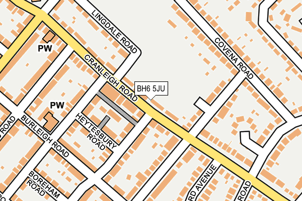 BH6 5JU map - OS OpenMap – Local (Ordnance Survey)