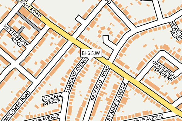 BH6 5JW map - OS OpenMap – Local (Ordnance Survey)