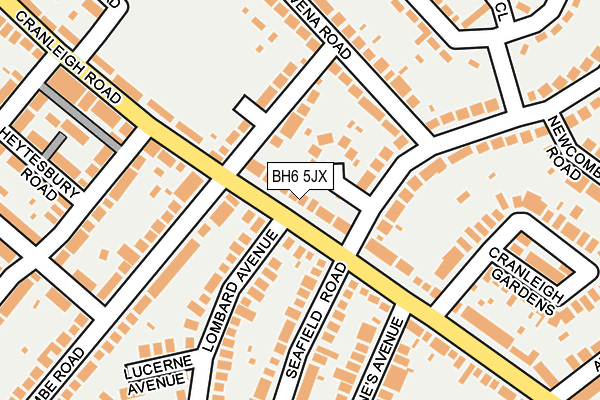 BH6 5JX map - OS OpenMap – Local (Ordnance Survey)