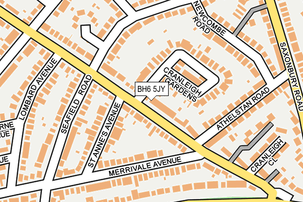 BH6 5JY map - OS OpenMap – Local (Ordnance Survey)