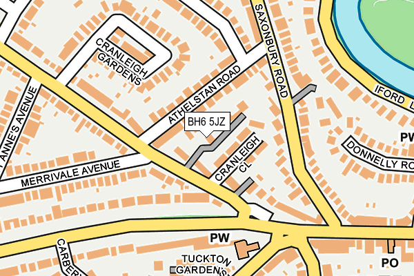 BH6 5JZ map - OS OpenMap – Local (Ordnance Survey)
