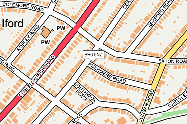 BH6 5NZ map - OS OpenMap – Local (Ordnance Survey)