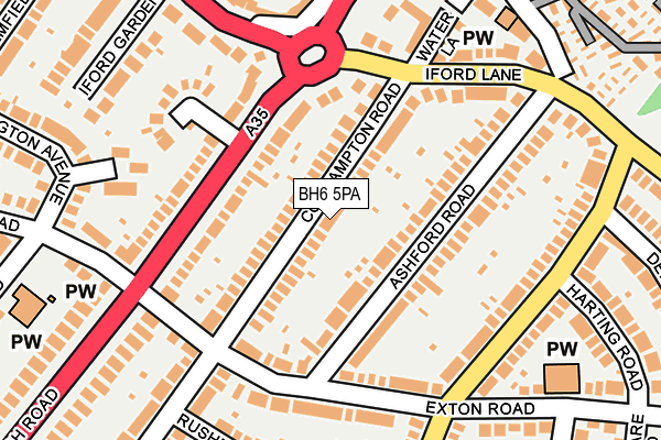 BH6 5PA map - OS OpenMap – Local (Ordnance Survey)
