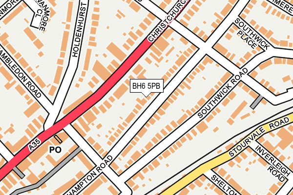 BH6 5PB map - OS OpenMap – Local (Ordnance Survey)