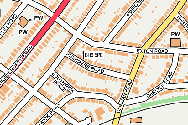 BH6 5PE map - OS OpenMap – Local (Ordnance Survey)