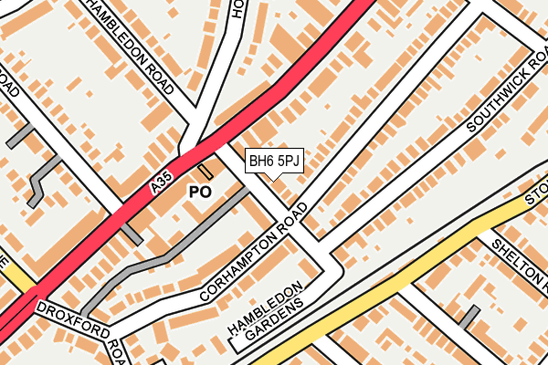BH6 5PJ map - OS OpenMap – Local (Ordnance Survey)