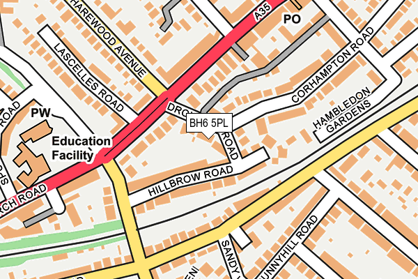 BH6 5PL map - OS OpenMap – Local (Ordnance Survey)