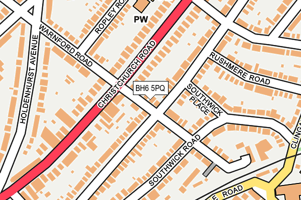 BH6 5PQ map - OS OpenMap – Local (Ordnance Survey)