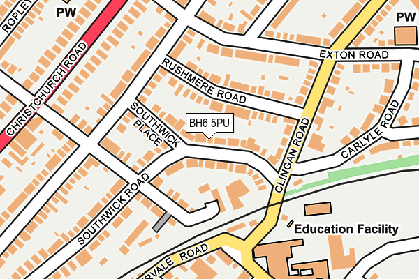 BH6 5PU map - OS OpenMap – Local (Ordnance Survey)