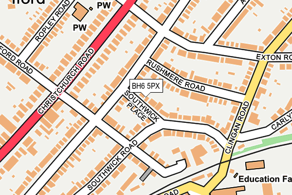 BH6 5PX map - OS OpenMap – Local (Ordnance Survey)