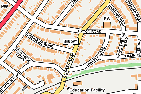BH6 5PY map - OS OpenMap – Local (Ordnance Survey)