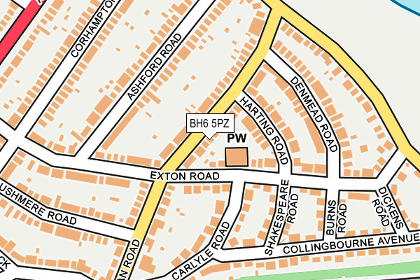 BH6 5PZ map - OS OpenMap – Local (Ordnance Survey)