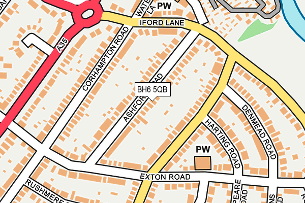 BH6 5QB map - OS OpenMap – Local (Ordnance Survey)