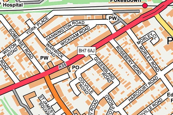 BH7 6AJ map - OS OpenMap – Local (Ordnance Survey)
