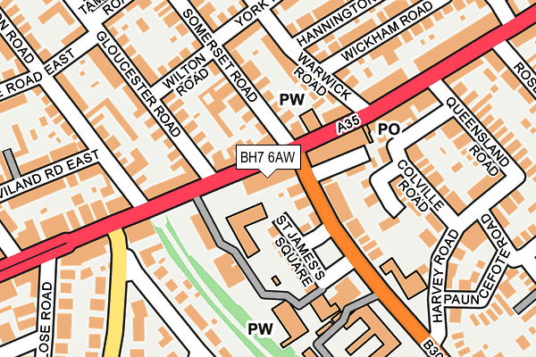 BH7 6AW map - OS OpenMap – Local (Ordnance Survey)
