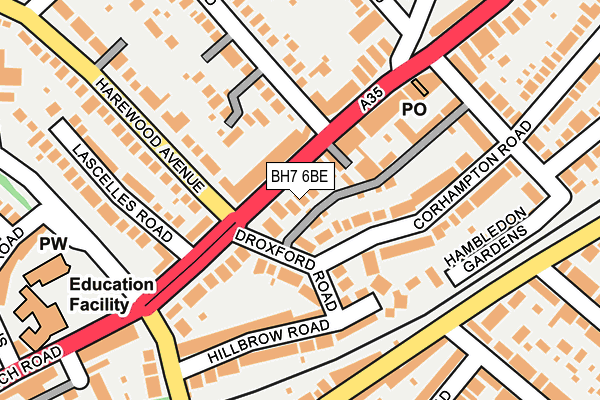 BH7 6BE map - OS OpenMap – Local (Ordnance Survey)