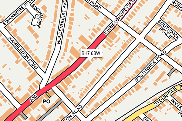 BH7 6BW map - OS OpenMap – Local (Ordnance Survey)