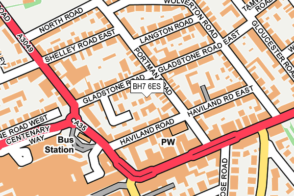 BH7 6ES map - OS OpenMap – Local (Ordnance Survey)