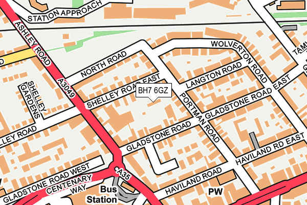BH7 6GZ map - OS OpenMap – Local (Ordnance Survey)