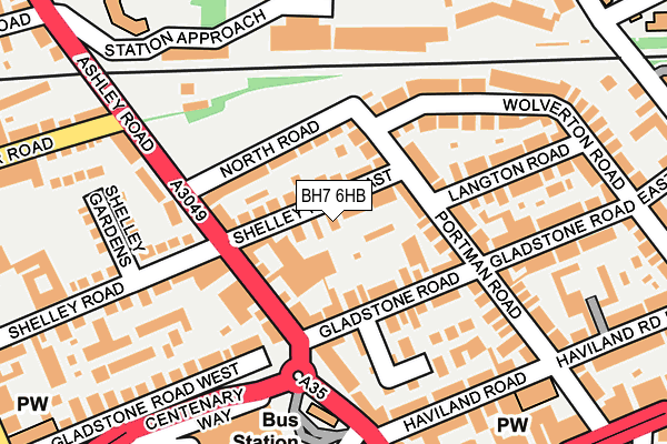 BH7 6HB map - OS OpenMap – Local (Ordnance Survey)