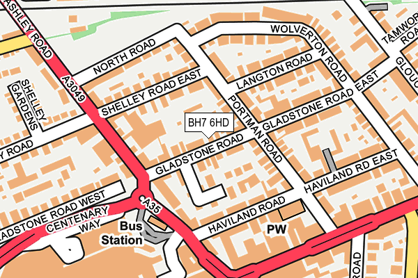 BH7 6HD map - OS OpenMap – Local (Ordnance Survey)