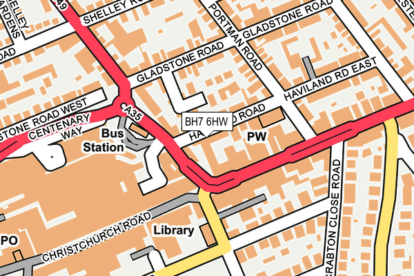 BH7 6HW map - OS OpenMap – Local (Ordnance Survey)