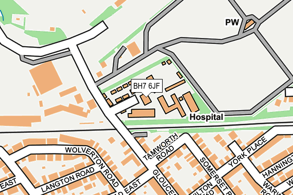 BH7 6JF map - OS OpenMap – Local (Ordnance Survey)