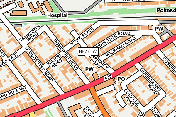 BH7 6JW map - OS OpenMap – Local (Ordnance Survey)