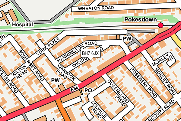 BH7 6JX map - OS OpenMap – Local (Ordnance Survey)