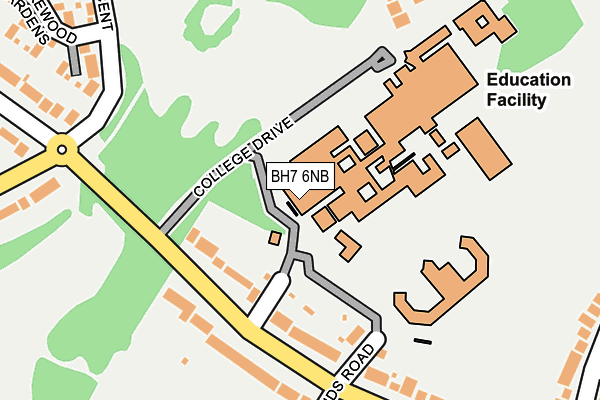 BH7 6NB map - OS OpenMap – Local (Ordnance Survey)
