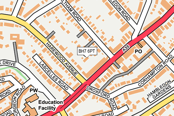 BH7 6PT map - OS OpenMap – Local (Ordnance Survey)