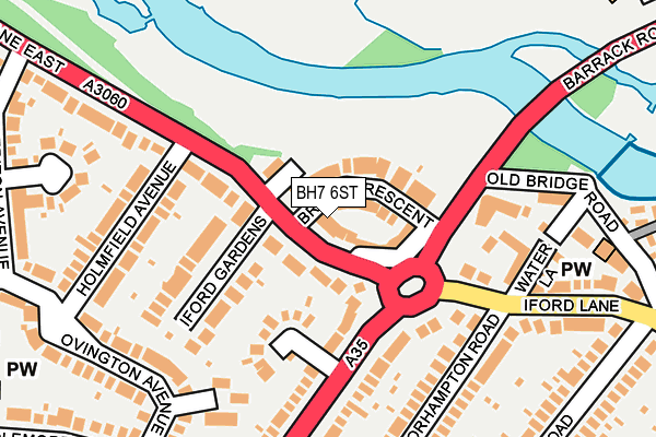 BH7 6ST map - OS OpenMap – Local (Ordnance Survey)