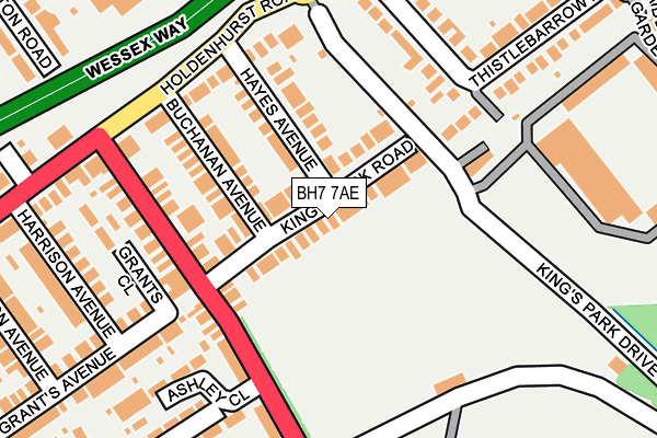 BH7 7AE map - OS OpenMap – Local (Ordnance Survey)