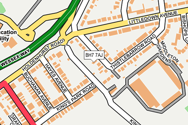 BH7 7AJ map - OS OpenMap – Local (Ordnance Survey)