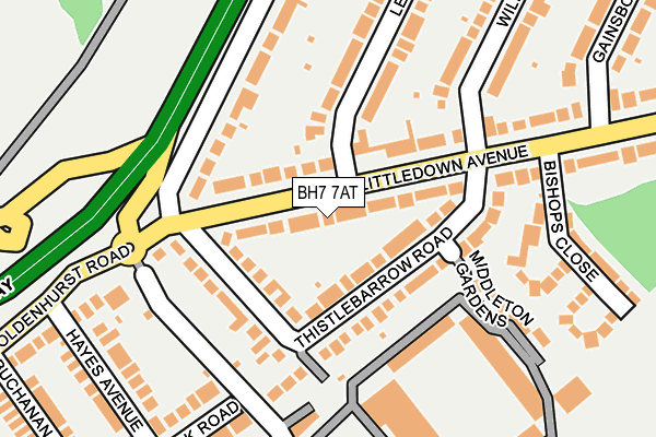 BH7 7AT map - OS OpenMap – Local (Ordnance Survey)