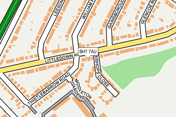 BH7 7AU map - OS OpenMap – Local (Ordnance Survey)