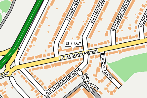 BH7 7AW map - OS OpenMap – Local (Ordnance Survey)