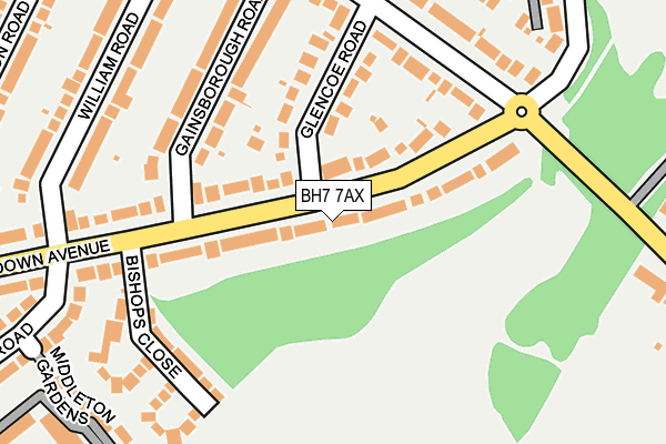 BH7 7AX map - OS OpenMap – Local (Ordnance Survey)