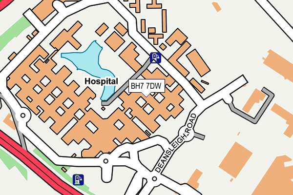Map of PRIVATE HEALTH UNIVERSITY HOSPITALS DORSET LIMITED at local scale