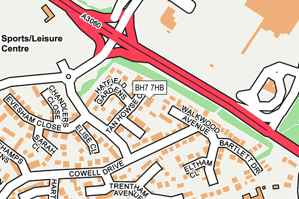BH7 7HB map - OS OpenMap – Local (Ordnance Survey)