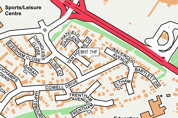 BH7 7HF map - OS OpenMap – Local (Ordnance Survey)
