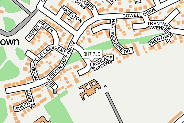 BH7 7JD map - OS OpenMap – Local (Ordnance Survey)