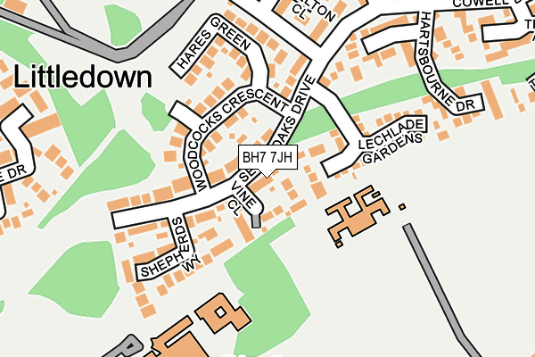 BH7 7JH map - OS OpenMap – Local (Ordnance Survey)