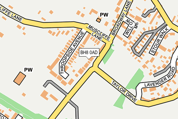 BH8 0AD map - OS OpenMap – Local (Ordnance Survey)