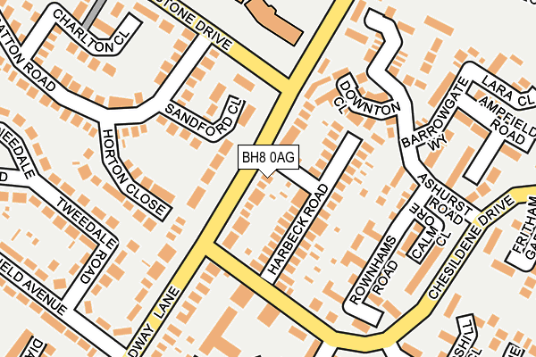 BH8 0AG map - OS OpenMap – Local (Ordnance Survey)