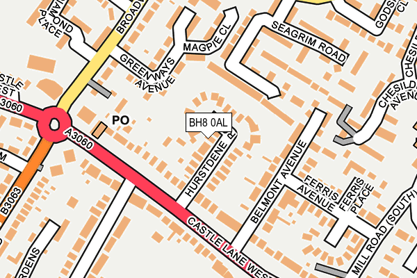 BH8 0AL map - OS OpenMap – Local (Ordnance Survey)