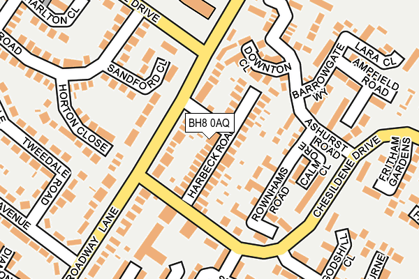 BH8 0AQ map - OS OpenMap – Local (Ordnance Survey)